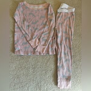 Old Navy Pink & Gray Deer Pajamas